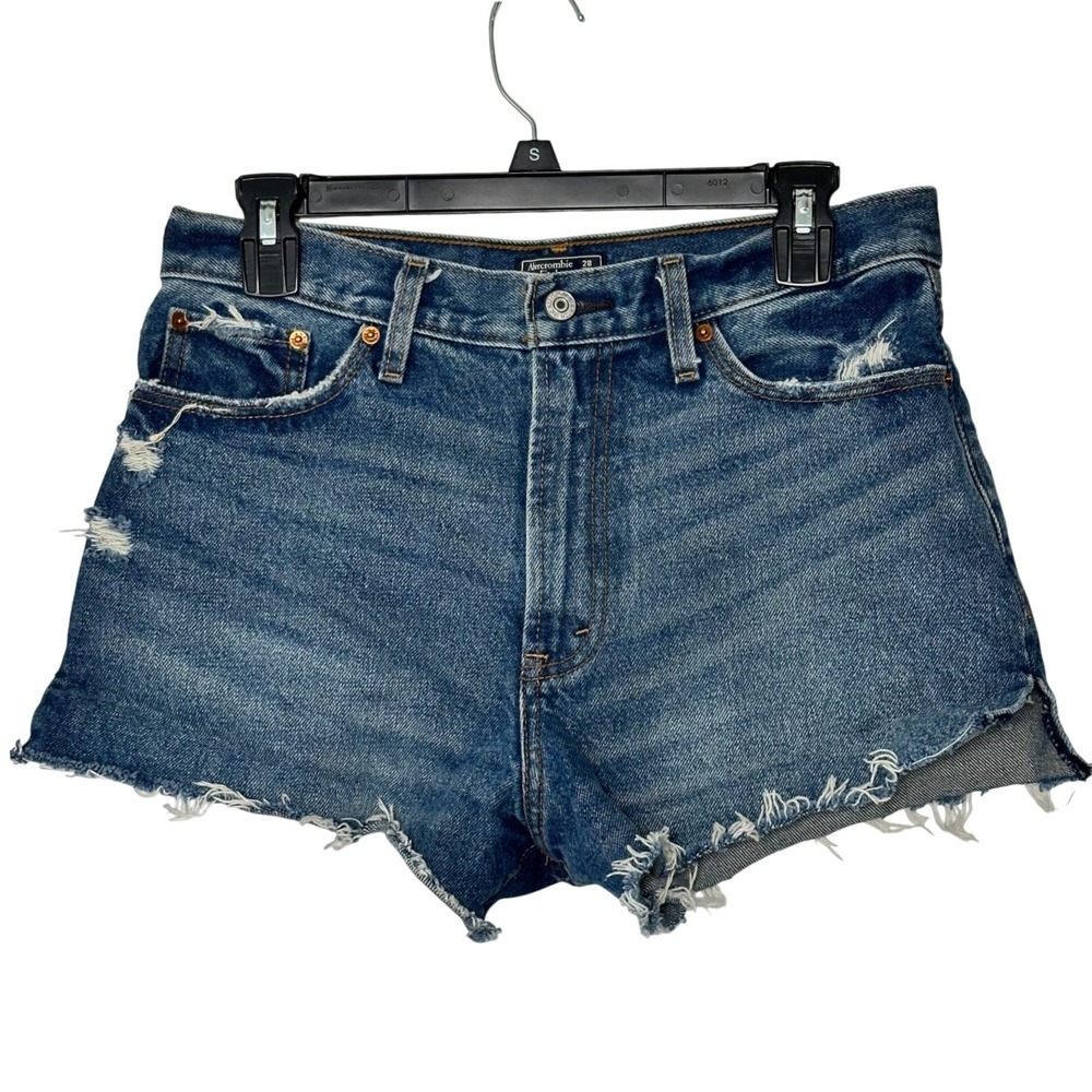 Abercrombie & Fitch Annie High Rise Denim Shorts Medium Wash Women's Size 28 / 6